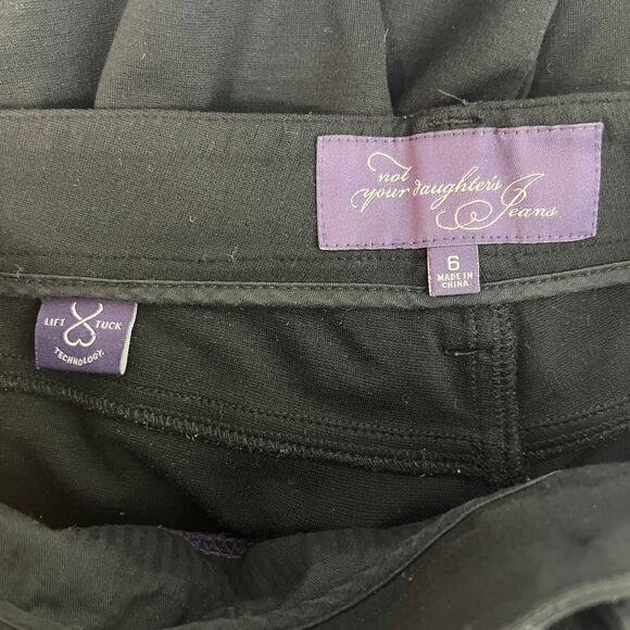 NYDJ Lift Tuck Technology Womens High Rise Black Pants Sz 6 Flared Leg Stretch - Picture 2 of 14